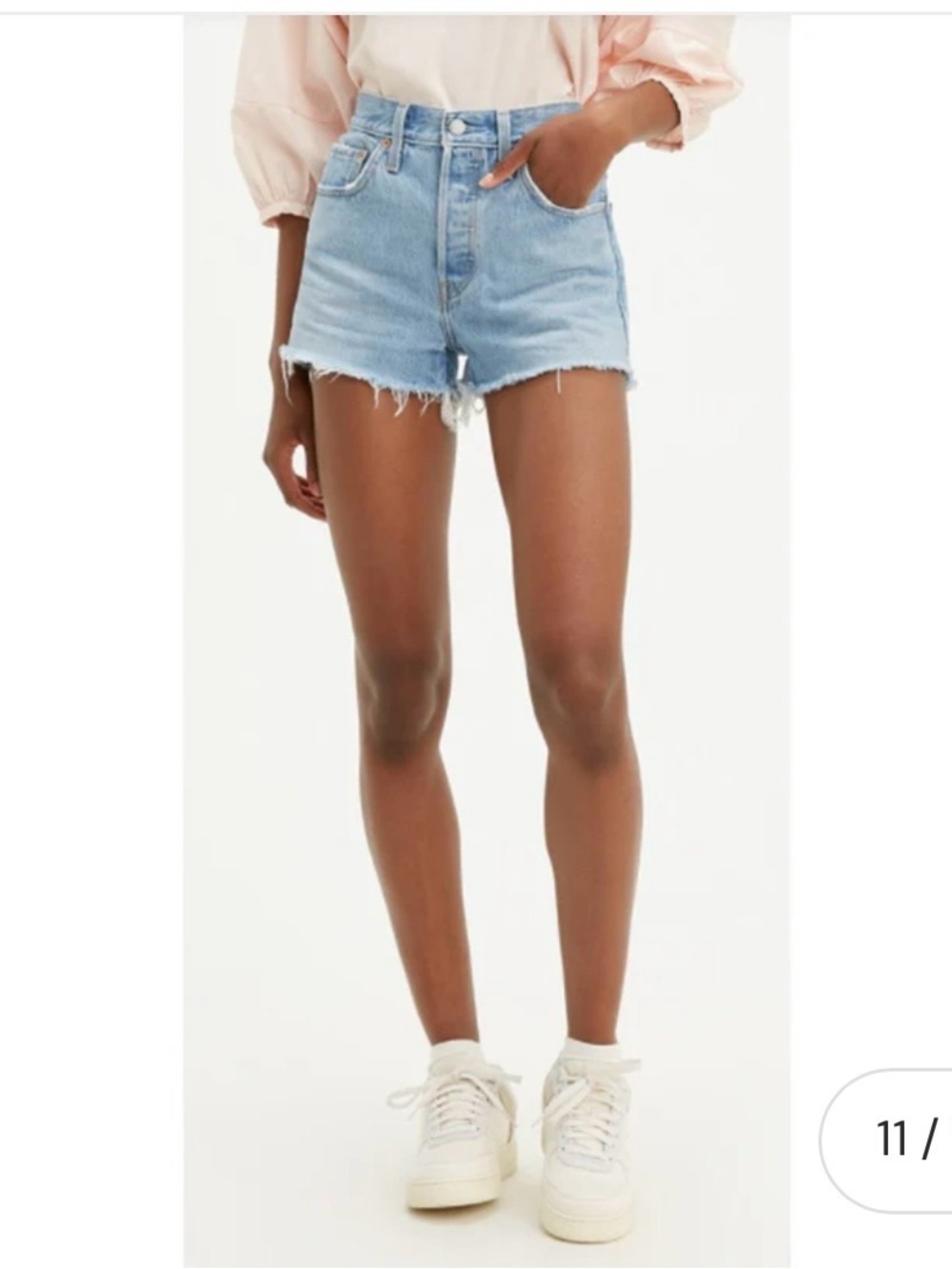 Levi's Light Blue High-Rise Denim Shorts